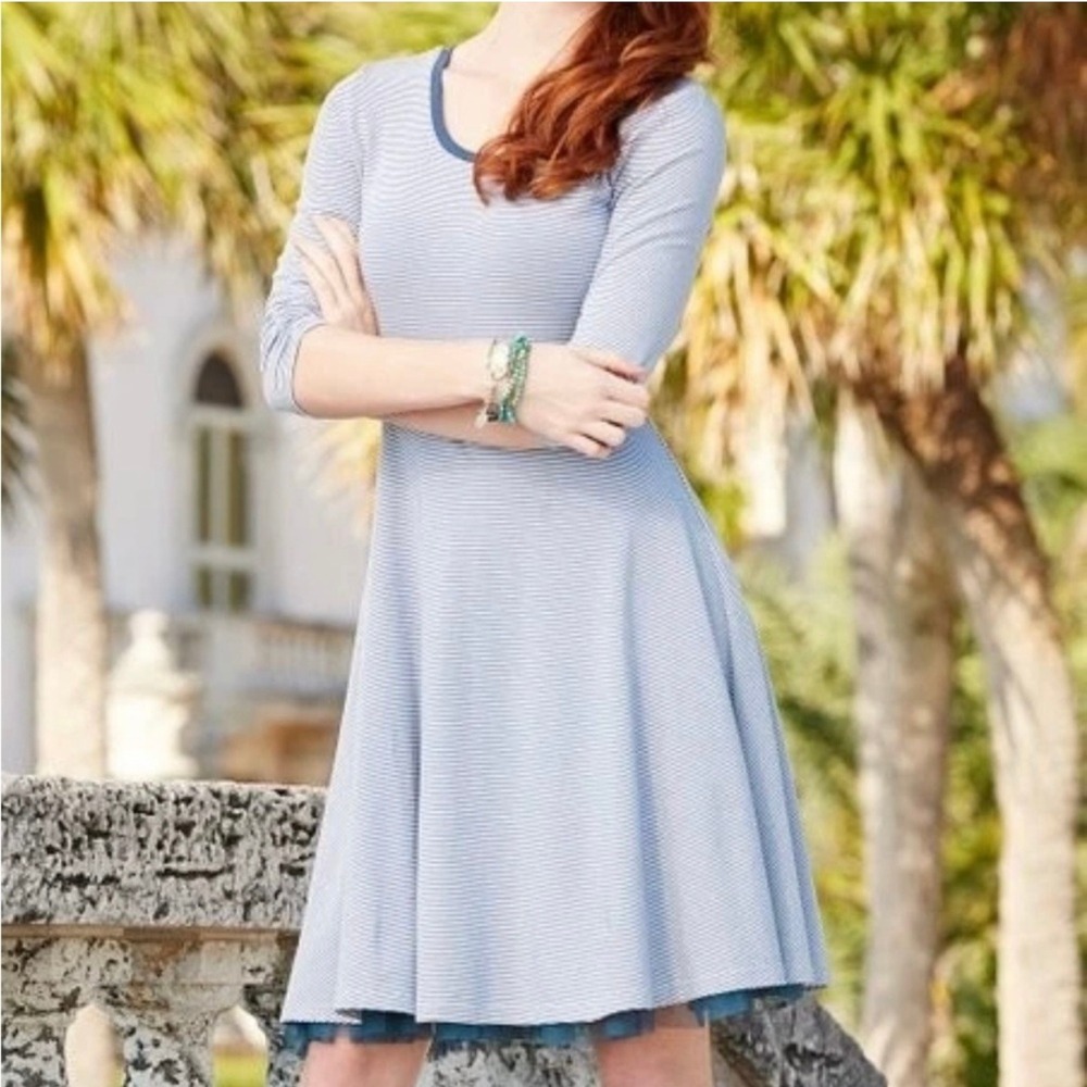 Matilda Jane Women's Between The‎ Lines Dress Blue Small